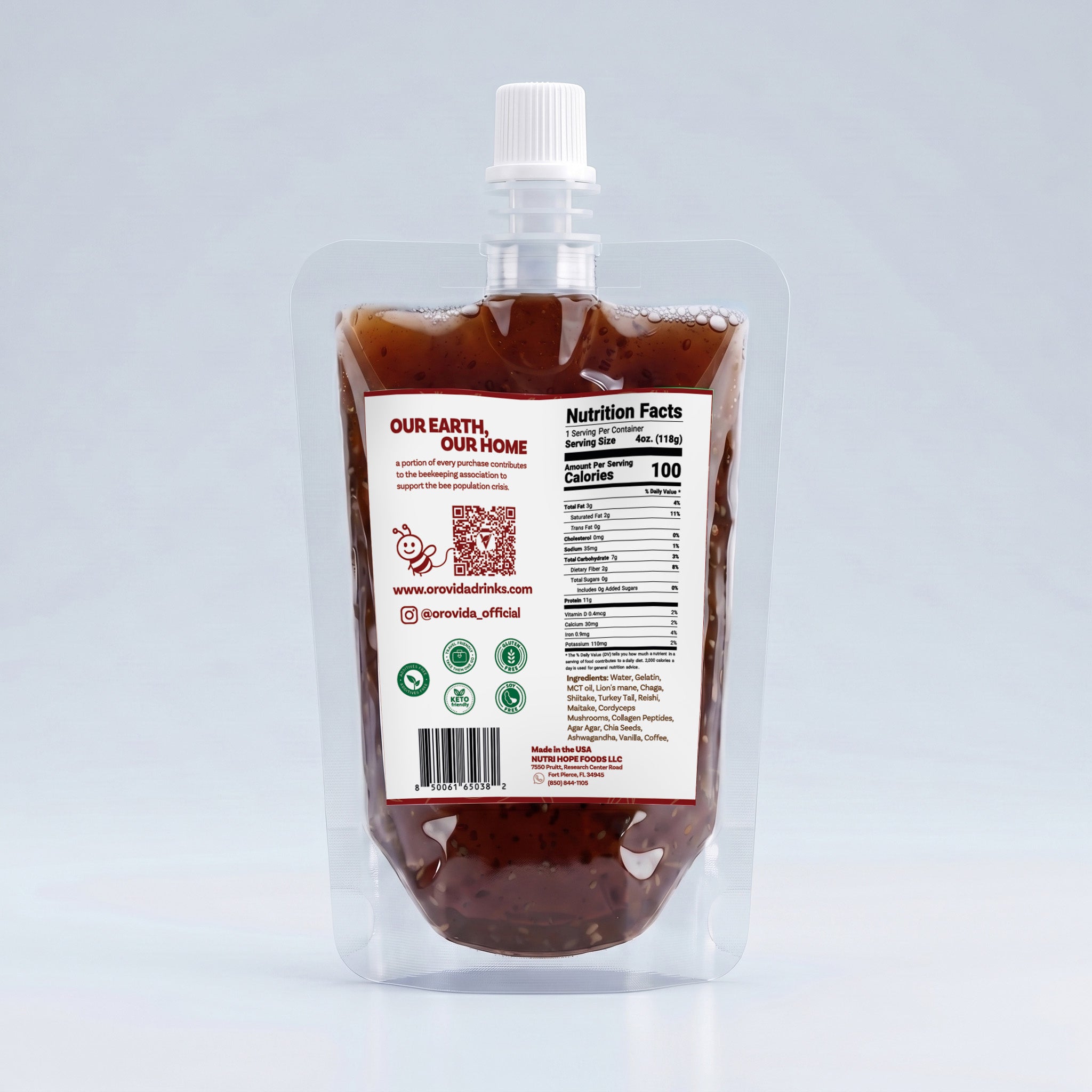 MCT Oil 7 & Mushrooms Gelatin - Orovida